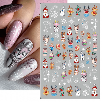 Sticker decor unghii model iarna/Craciun F893 - F890 - EVERIN