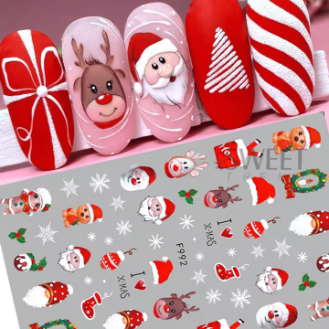 Sticker decor unghii model iarna/Craciun Fulgi 3D F992 - Everin