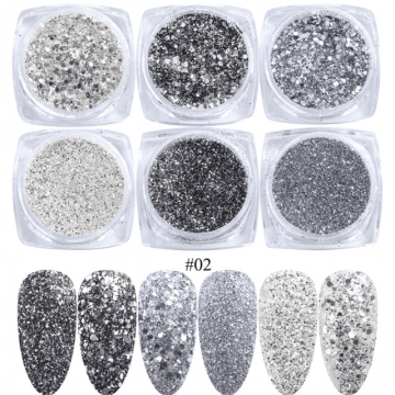 Sclipici si paiete set 6 culori SYG-1