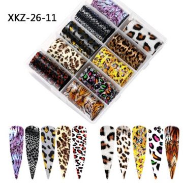 Set 10 folii de transfer animal print 100x4cm. xkz-26-11