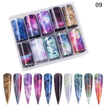 Set 10 folii de transfer Galaxy 100x4cm. PKZ-09