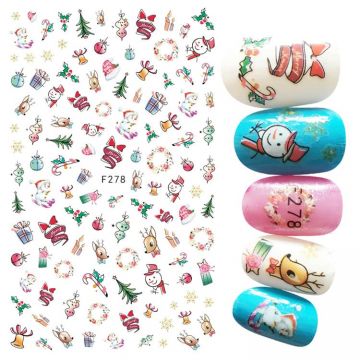 Sticker decor unghii model iarna f278
