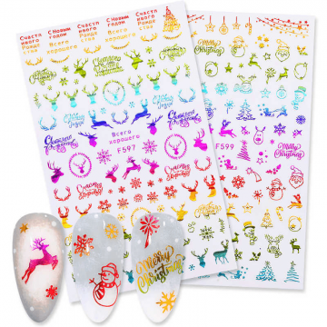 Sticker decor unghii model iarna f597