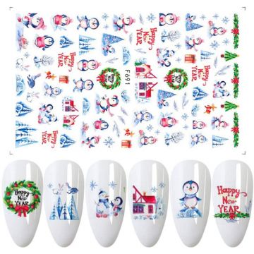 Sticker decor unghii model iarna f691