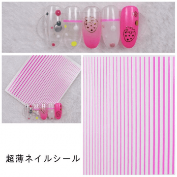 Sticker decor unghii roz neon