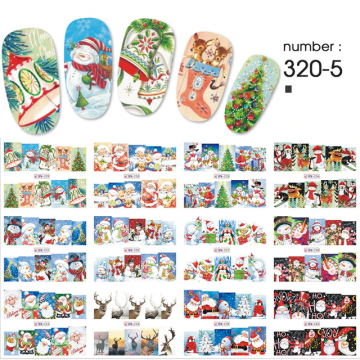 Tatuaj decor unghii modele iarna/craciun 12 in 1 bn229-bn240