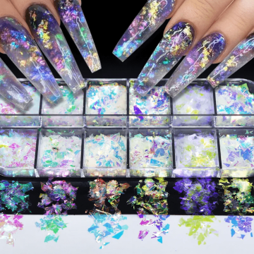 Fulgi Nail Art Holographic 12 Bucati - HN82L