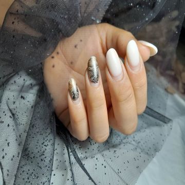 Manseta decor poze- negru cu sclipici - MNS2