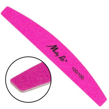 Pila Unghii Slim Semiluna Molly Lac 100/100- Neon Pink - MLS-180/180