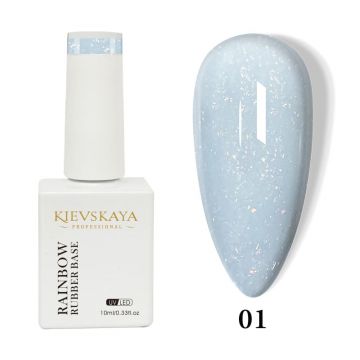 Rainbow Rubber Base Kievskaya 10ml- 01 Milky White Holographic - Everin