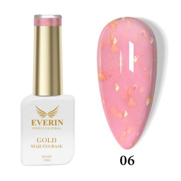 Rubber Base Everin Gold Sequins Collection 10ml- 06 - Everin