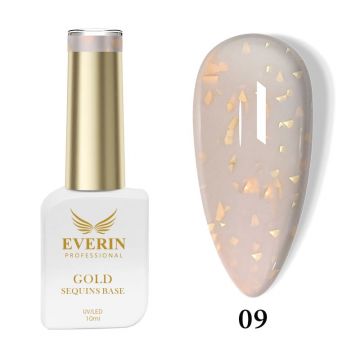 Rubber Base Everin Gold Sequins Collection 10ml- 09 - Everin
