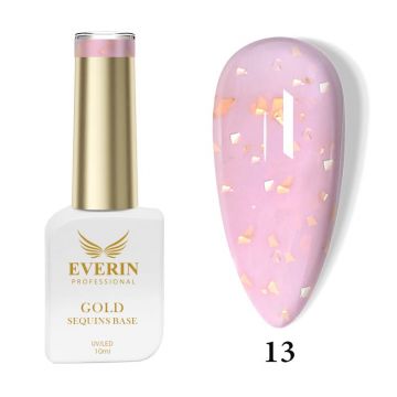Rubber Base Everin Gold Sequins Collection 10ml- 13 - Everin