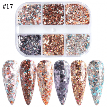 Sclipici si paiete set 6 culori SYG-5