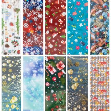 Set 10 folii de transfer 4X20cm. modele de Craciun/Iarna FT12-06