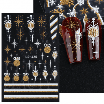 Sticker decor unghii 3D model iarna/Craciun LS-J25