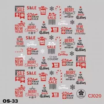 Sticker Decor Unghii Model Iarna/Craciun CJ-020 - CJ-019