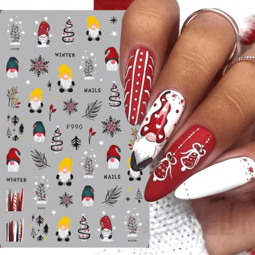 Sticker decor unghii model iarna/Craciun F990 - F890