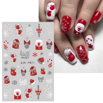Sticker decor unghii model iarna/Craciun QJK-PM21 - QJK-PM18