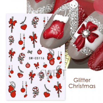 Sticker decor unghii model iarna/Craciun SW-CS116 - F890