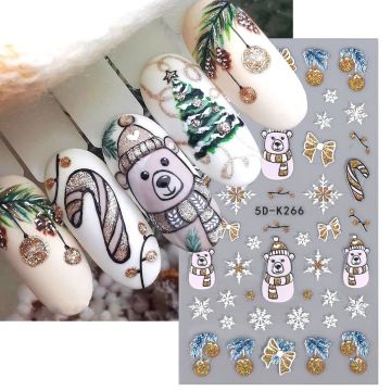 Sticker decor unghii model iarnaFulgi 5D-K266 - 5D-K265