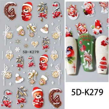 Sticker decor unghii model iarnaFulgi 5D-K279 - 5D-K278