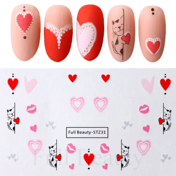 Tatuaj decor unghii Valentine's Day FB-STZ31 - FB-STZ25