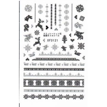 Decoratiuni unghii motive de craciun Model 9*6 cm XF3121