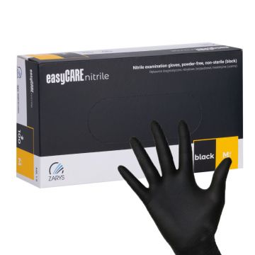 Manusi nitril nepudrate EasyCare cutie 100 buc. marime M Negru - ECN-S