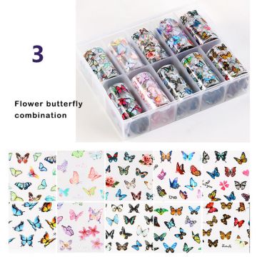 Set 10 folii transfer FLUTURI 03 model nou