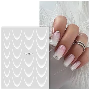 Sticker Decor Unghii French Color White - B114