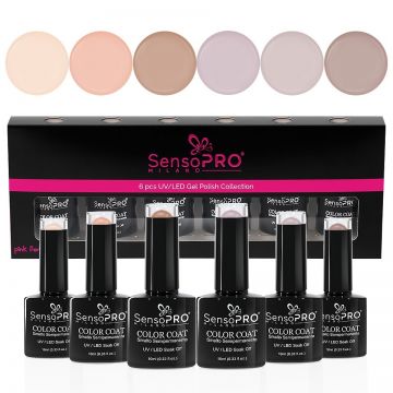 Set 6 Oje Semipermanente 10ml SensoPRO Milano, Nude Seduction