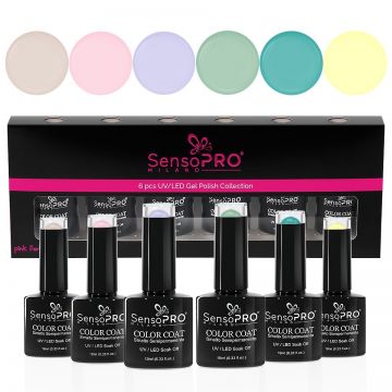 Set 6 Oje Semipermanente 10ml SensoPRO Milano, Sweet Pastel