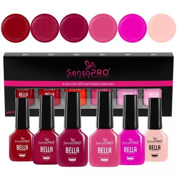 Set 6 Oje Semipermanente BELLA SensoPRO Milano, Passion Blaze