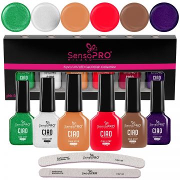 Set 6 Oje Semipermanente CIAO One Step 7ml SensoPRO Milano, Chic Nails