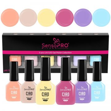 Set 6 Oje Semipermanente CIAO One Step SensoPRO Milano, Pastel Reflection