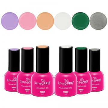 Set 6 Oje Semipermanente Glamour 8ml SensoPRO Milano, Christmas Fever