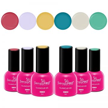 Set 6 Oje Semipermanente Glamour 8ml SensoPRO Milano, Red-y or Not