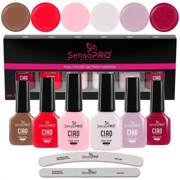 Set 6 Oje Semipermanente One Step 7ml SensoPRO Milano - CIAO, Amore
