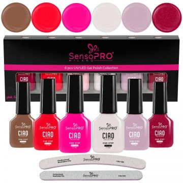 Set 6 Oje Semipermanente One Step 7ml SensoPRO Milano - CIAO, Amore