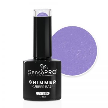 Shimmer Rubber Base SensoPRO Milano - #08 Lavender Shimmer White, 10ml