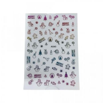 Decoratiuni unghii motive de craciun Model 9*6 cm A040