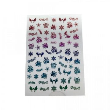 Decoratiuni unghii motive de craciun Model 9*6 cm A043