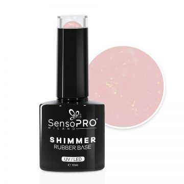 Shimmer Rubber Base SensoPRO Milano - #19 Glimmer Champagne, 10ml