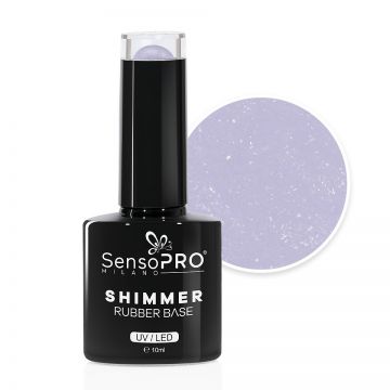 Shimmer Rubber Base SensoPRO Milano - #54 Silver Euphoria, 10ml