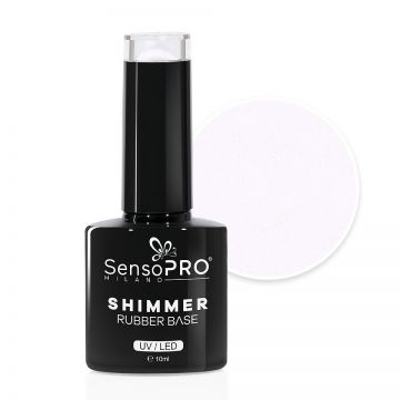 Shimmer Rubber Base SensoPRO Milano - #66 Flashy White, 10ml