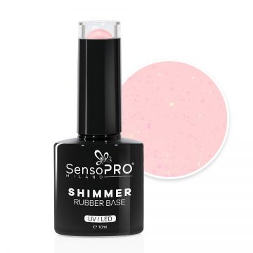 Shimmer Rubber Base SensoPRO Milano - #73 Champagne Nostalgia, 10ml