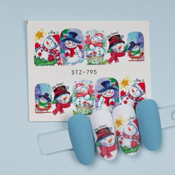 Tatuaj Unghii LUXORISE Snowmen Look, STZ-795