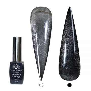 Ojă semipermanentă Obsidian Cat Eye Gel Global Fashion, 8 ml, 003