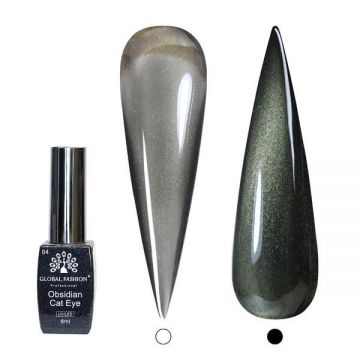 Ojă semipermanentă Obsidian Cat Eye Gel Global Fashion, 8ml, 004